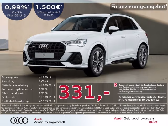 Audi Q3 40 TFSI qu S line AHK ACC LED Optik-Schw. 19&amp;quot;