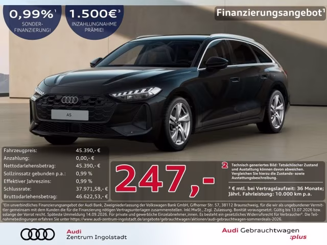 Audi A5 Avant TDI qu Tech AHK PANO LED Kamera PDC 18&amp;quot;