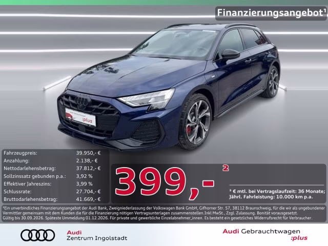 Audi A3 Sportback TFSI e S line LED AHK 360° ACC PDC+