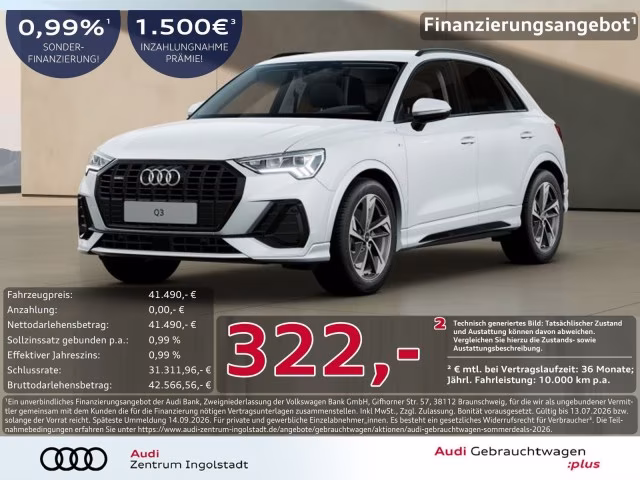 Audi Q3 40 TFSI qu S line AHK LED ACC PDC Navi+ 19&amp;quot;