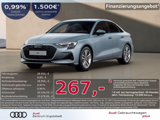 Audi A3 Limousine TDI advanced LED AHK KAMERA ACC SHZ