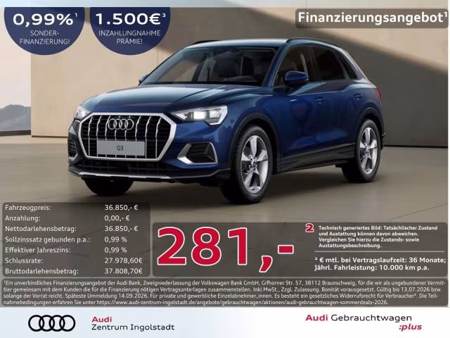 Audi Q3 35 TFSI advanced AHK ACC PDC Navi+ Virt 19&amp;quot;