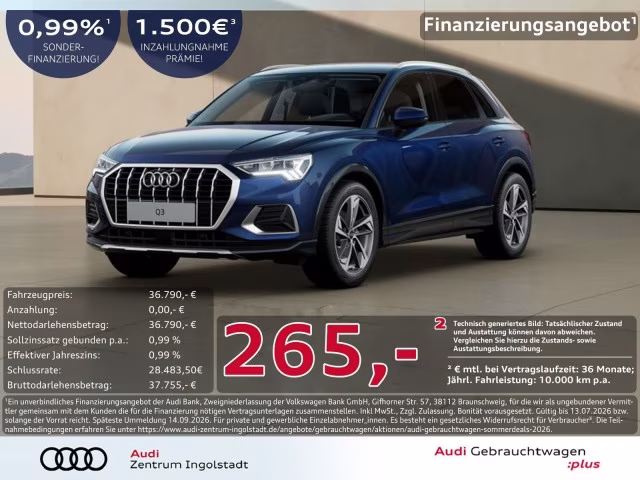 Audi Q3 35 TFSI advanced AHK LED ACC PDC SHZ Navi 19&amp;quot;