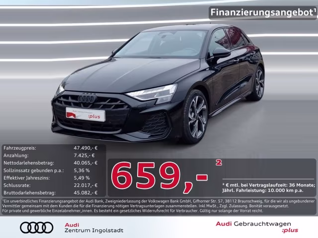 Audi A3 Sportback TFSI qu S line AHK S-Sitz SONOS HuD
