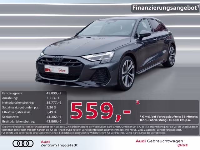 Audi A3 Sportback TDI S line AHK SONOS S-Sitz HuD 18&amp;quot;