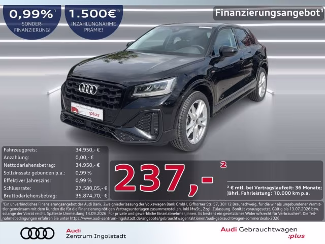 Audi Q2 40 TFSI qu S line LED KAMERA AHK ACC PDC+ 18&amp;quot;