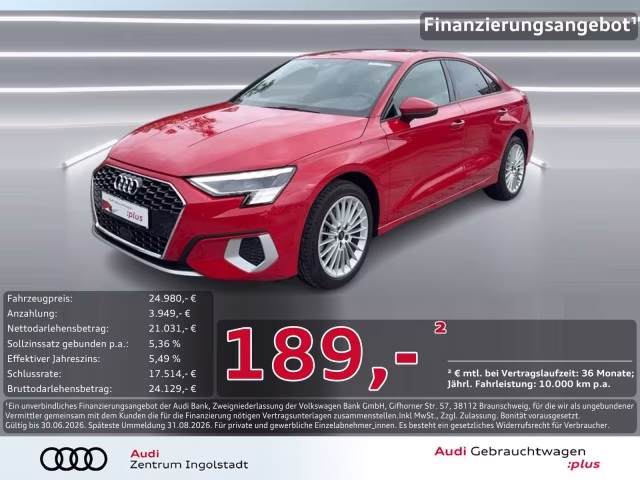Audi A3 Limousine 30 TFSI S line MATRIX Kam PDC ACC