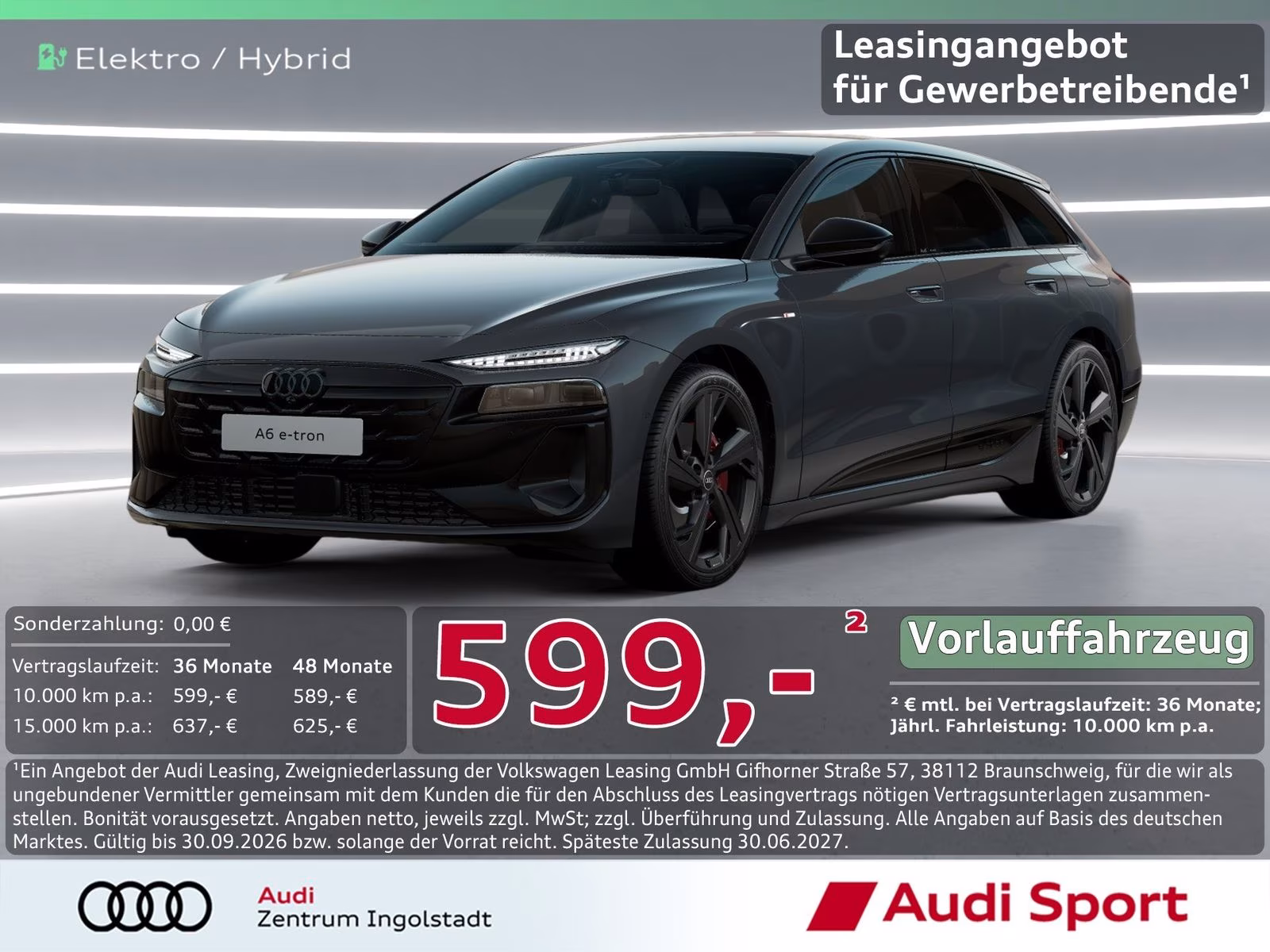 A6 Avant e-tron S line business qu UPE 93.395,-