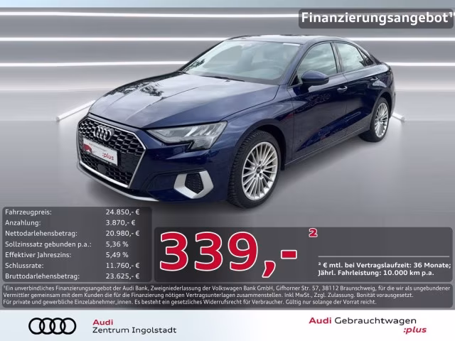 Audi A3 Limousine 35 TDI advanced KAMERA ACC SHZ NAVI