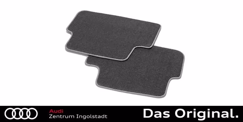 Original Audi Q5 / SQ5 (FY) Textilfußmatten Satz Hinten ohne Befestigungspunkte, schwarz/stahlgrau 80A061276C MNO