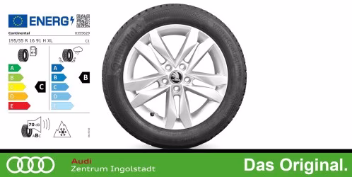 Original SKODA Fabia (IV) 16 Zoll Winterkomplettradsatz "Canis silber" CONTINENTAL WinterContact TS870 195/55 16 91H XL