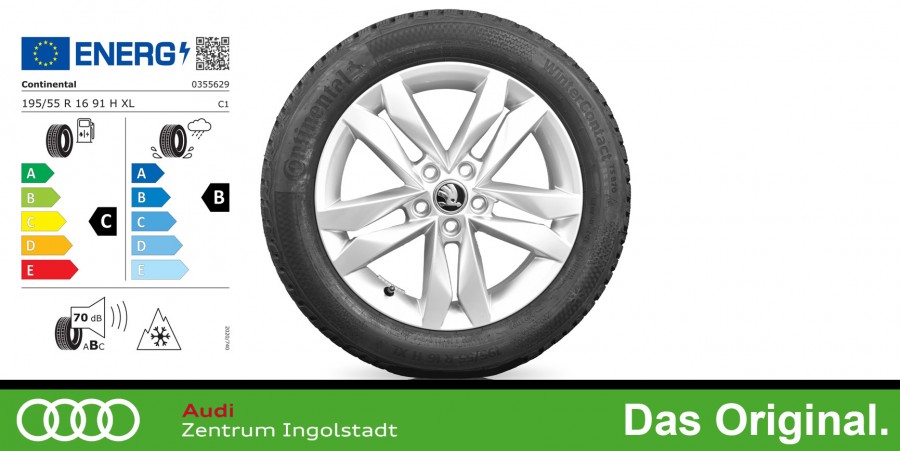 Original SKODA Fabia (IV) 16 Zoll Winterkomplettradsatz "Canis silber"