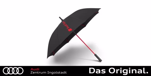 Original Audi Sport Stockschirm, schwarz/rot, groß 3122300100