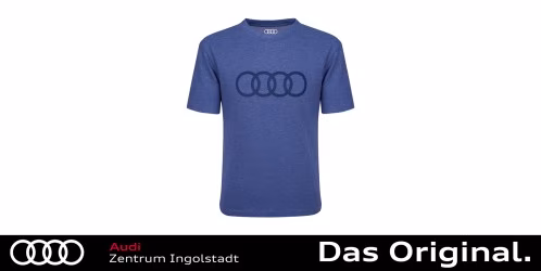 Original Audi T-Shirt Jungen, Kinder, blau 122/128 3202500206