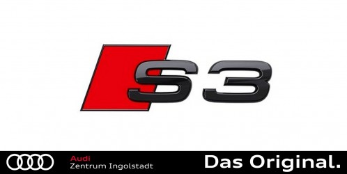 Original Audi Ringe in Schwarz A3 / S3 Sportback (8Y) für das Heck  8Y4071802 