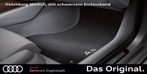 Original Audi A6 (C7) Textilfußmattensatz Premium für vorne + hinten schwarz/silbergrau 4G1061270  MNO