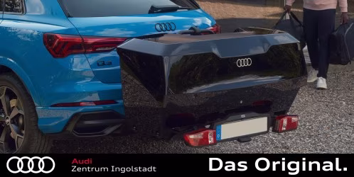 Original Audi Heckbox in Schwarz Hochglanz, mit Audi-Ringen 4K4071207