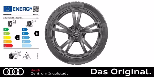 Original Audi Q7/SQ7 (4M) 22 Zoll Winterkomplettradsatz 5-Arm-Falx-Design 285/35 R 22 106W ContiWinterContact TS 860 S AO, 10x22