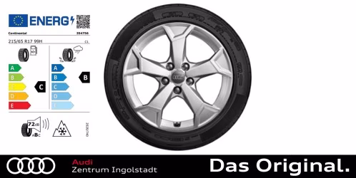 Original Audi Q3 (F3) 17 Zoll Winterkomplettradsatz 5-Arm-Secare-Design 215/65 R 17 99H ContiWinterContact TS850P AO, 6,5x17