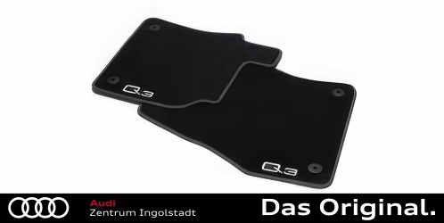 Original Audi Q3 (F3) Textilfußmatten Satz Vorne, schwarz/stahlgrau 83B061275  MNO