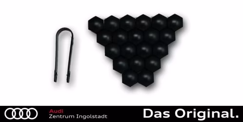 Original Audi und VW Abzieher incl. 20 Radschraubenkappen schwarz