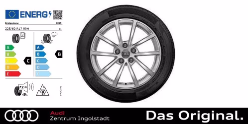 Original Audi A6 (Avant / Limousine) 4K Winterkomplettradsatz 10-Speichen-Design 225/60 R 17 99H Bridgestone Blizzak LM001 AO, 7,5Jx17