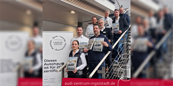 Die besten Verkäufer und Serviceberater für Vertriebsleistungen im Zusammenhang mit den Produkten der Audi Leasing / Audi Bank 2023