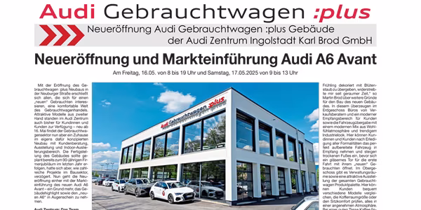 Donaukurier Sonderseiten Eröffnung Gebrauchtwagen Gebäude