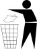 Papierkorb Icon schwarz auf weißen Hintergrund
