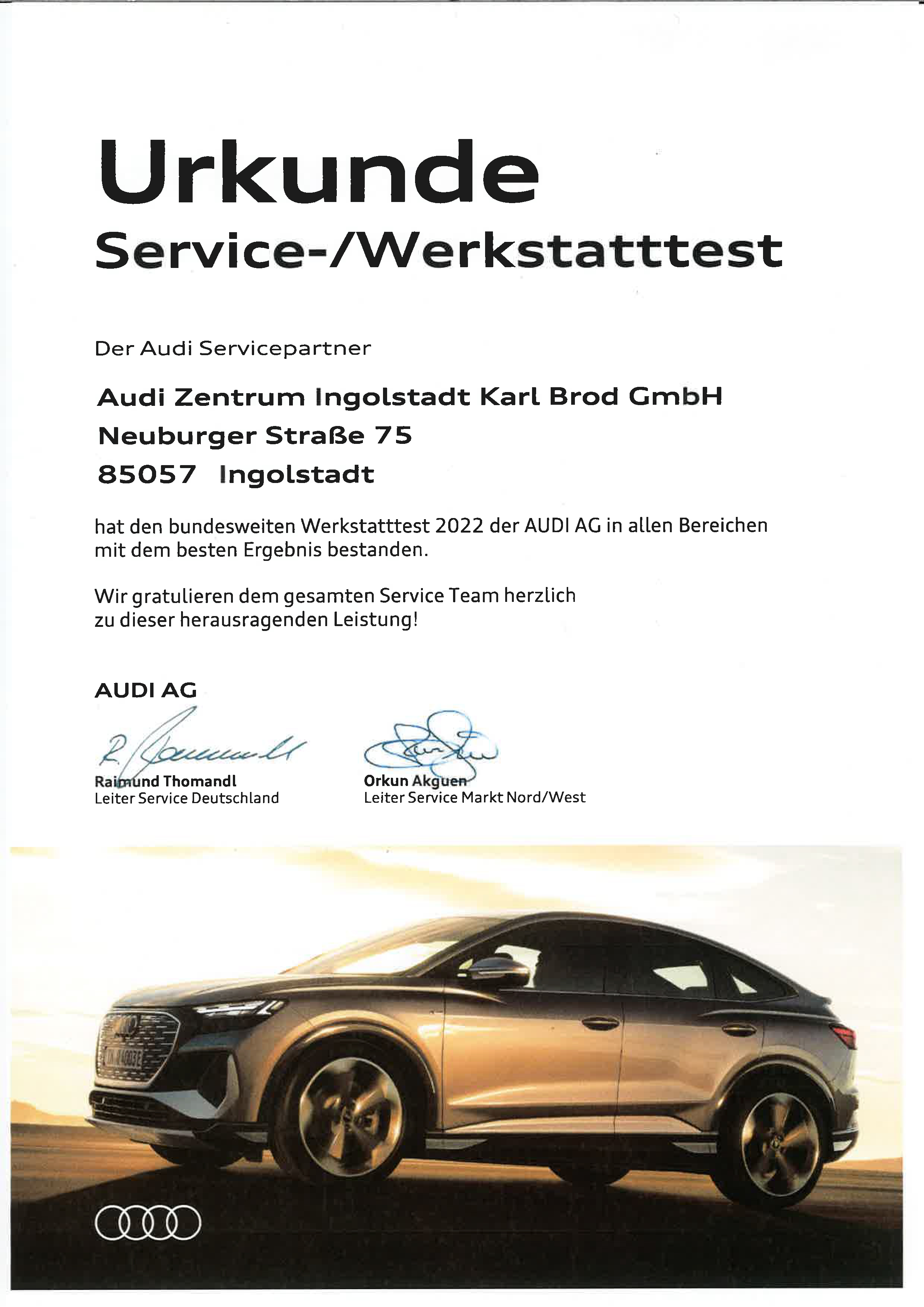 Audi Werkstättentest 2013